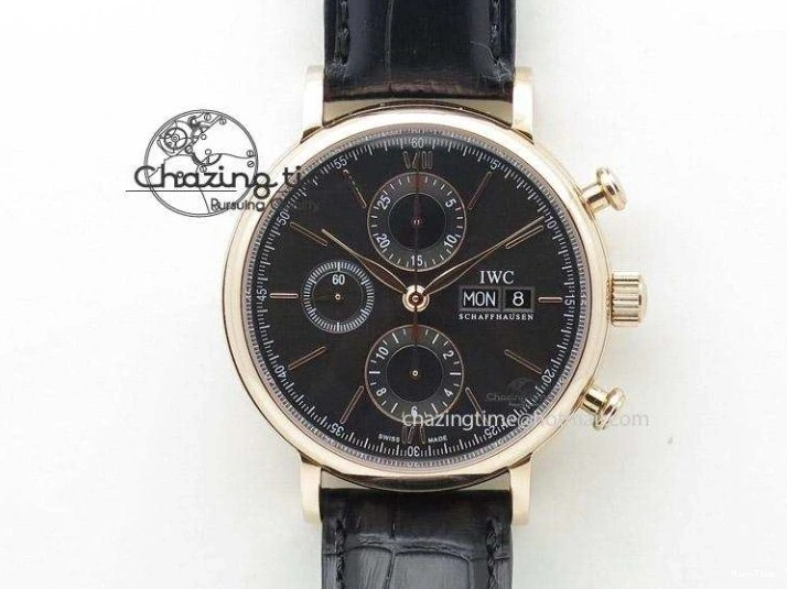 MIROTIME 0509 Pilot Chrono SS AZF 1:1 Best Edition Black Dial Orange Markers on Brown Leather Strap A EasyCare 7065